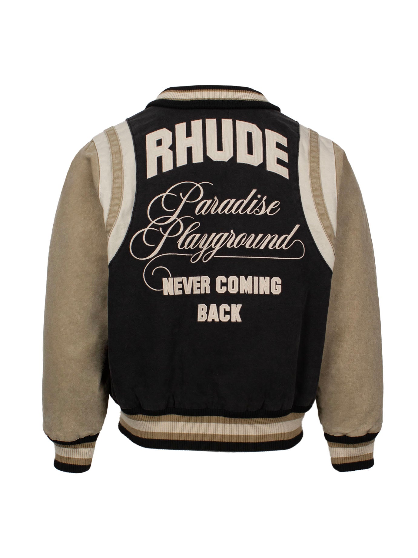 RHUDE LOGO-EMBROIDERED CANVAS BOMBER JACKET