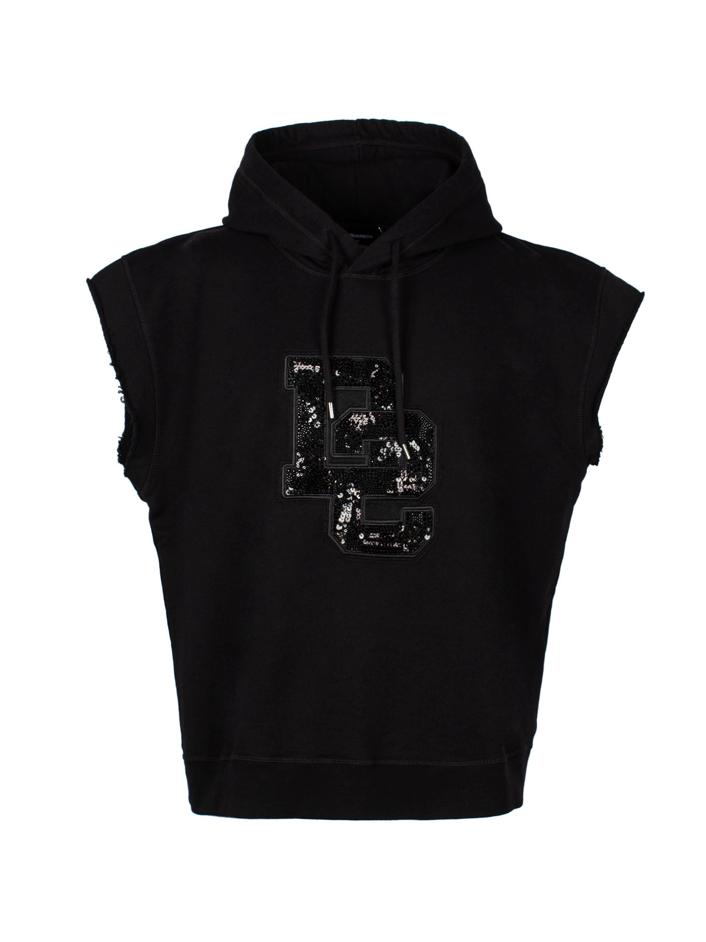 DSQUARED2 SEQUIN-LOGO COTTON HOODIE