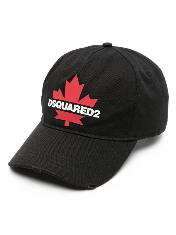 DSQUARED2 MAPLE-LEAF PRINTED COTTON CAP