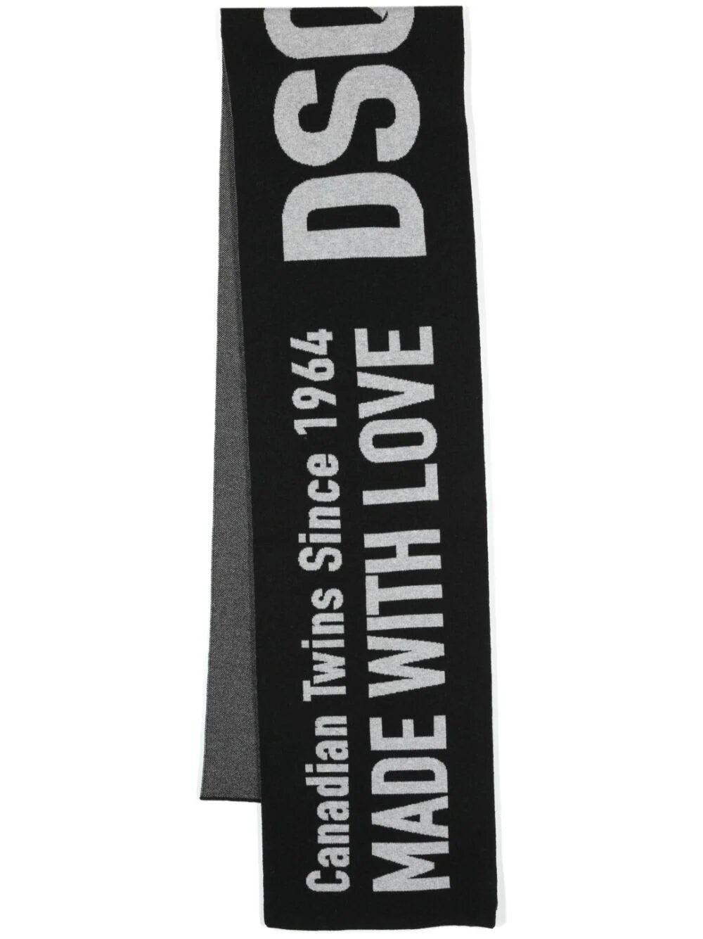 DSQUARED2 INTARSIA-KNIT LOGO WOOL SCARF