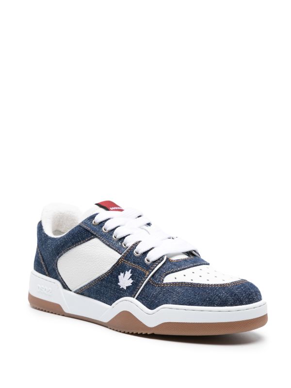 DSQUARED2 SPIKER DENIM-PANELLED SNEAKERS