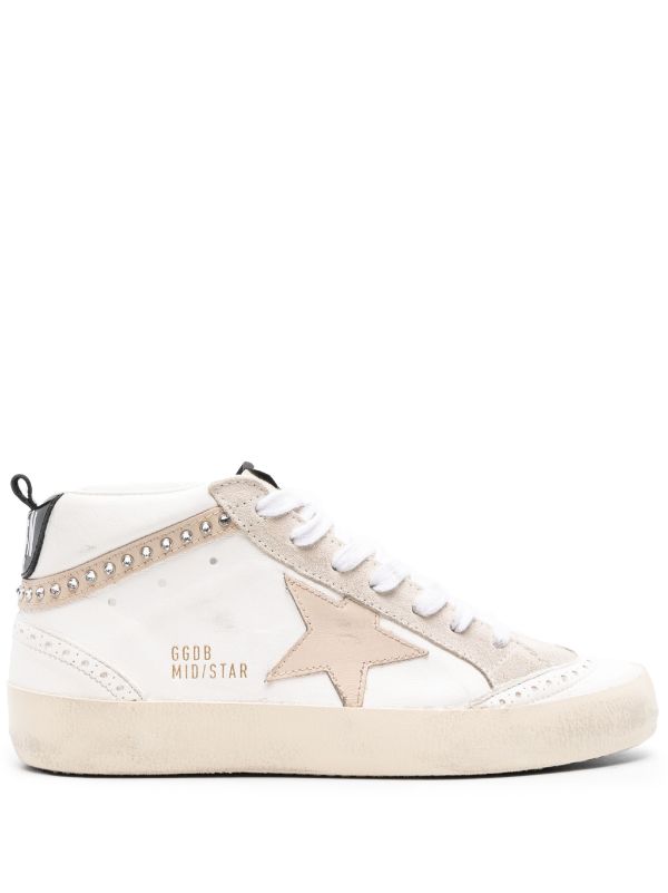 GOLDEN GOOSE MID STAR LEATHER SNEAKERS