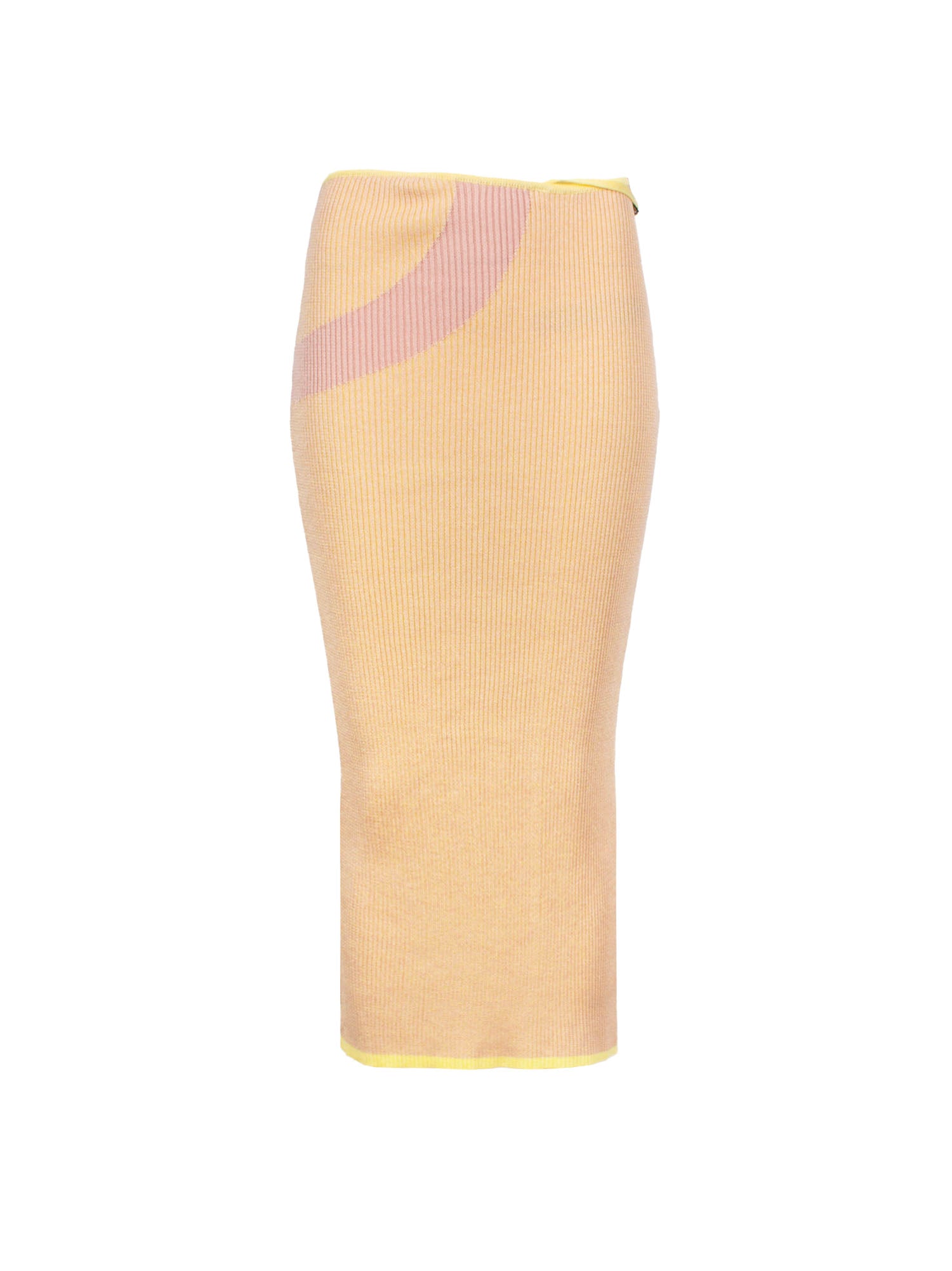 GCDS COMMA LOGO-PLAQUE RIBBED SKIRT