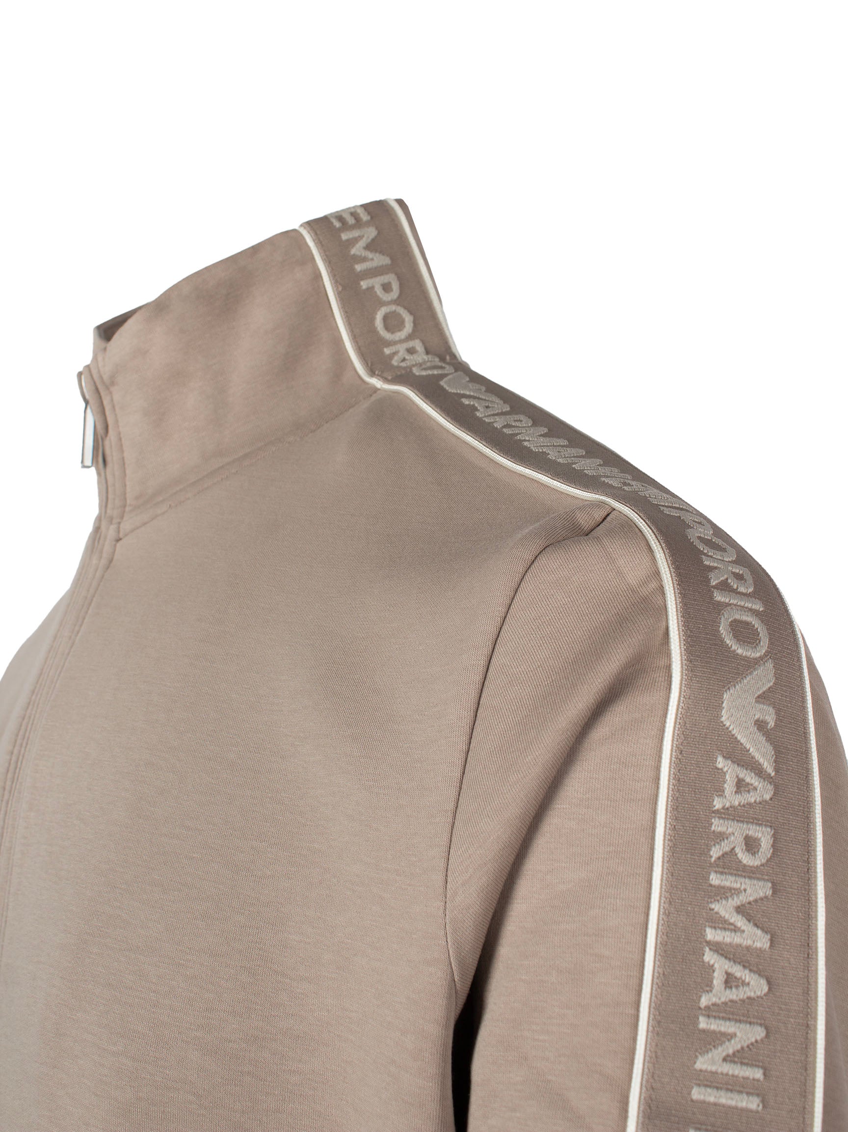 EMPORIO ARMANI LOGO-EMBROIDERED ZIP-UP SWEATSHIRT