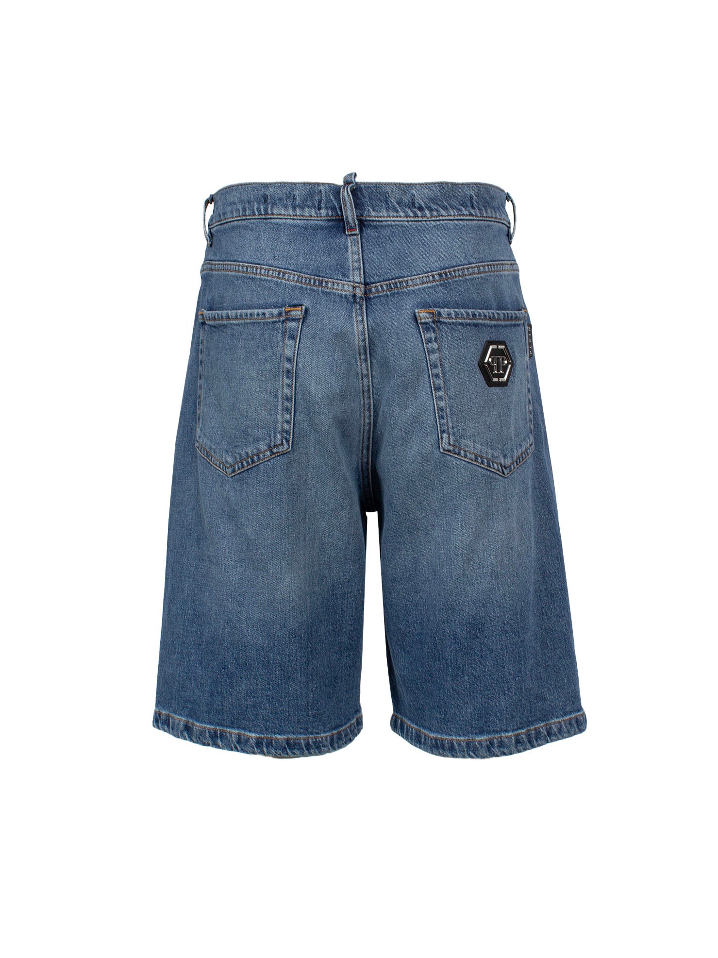 PHILIPP PLEIN FORMENTERA LOW-RISE DENIM SHORTS