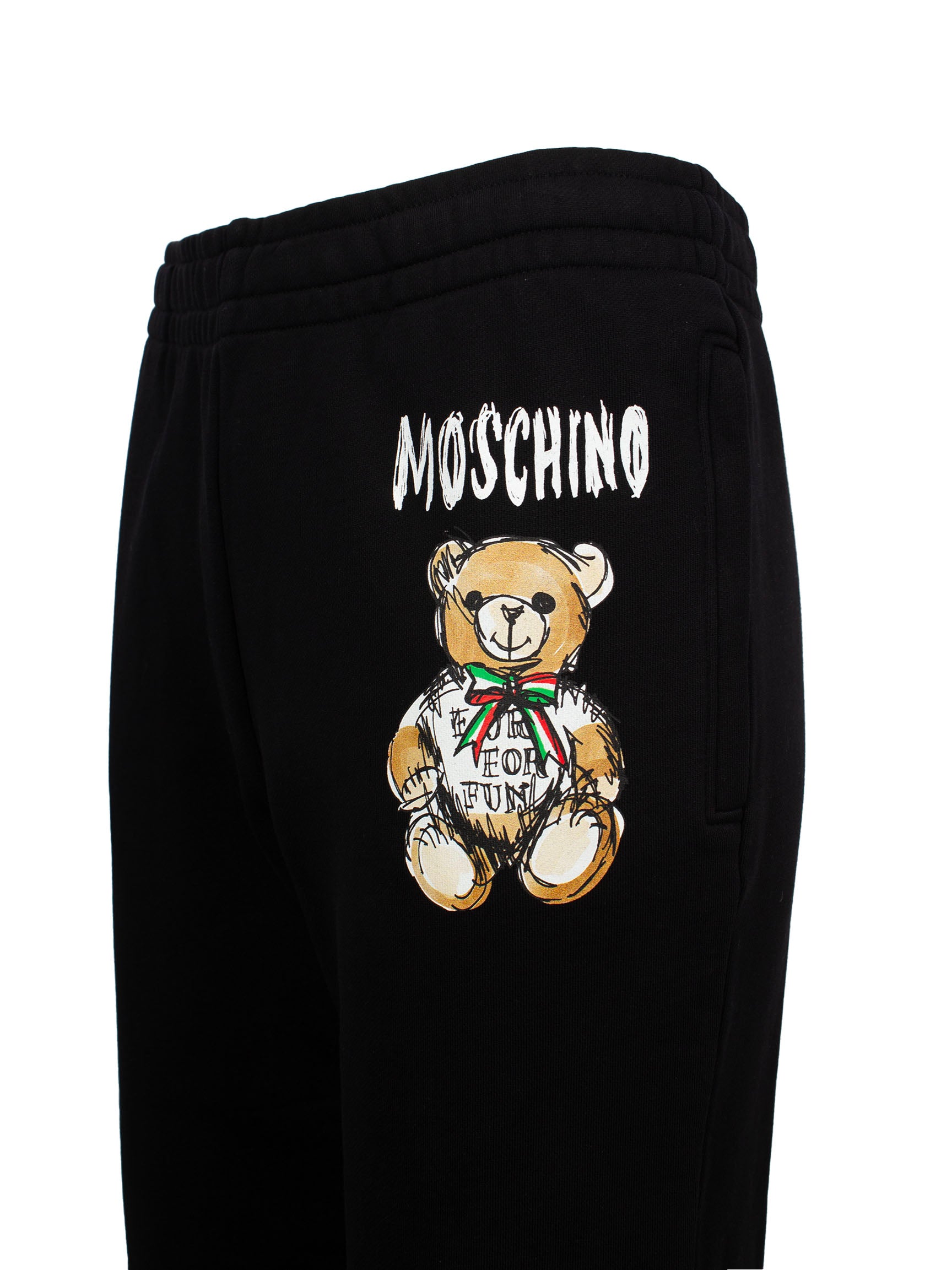 MOSCHINO TEDDY BEAR-PRINT COTTON TRACK PANTS