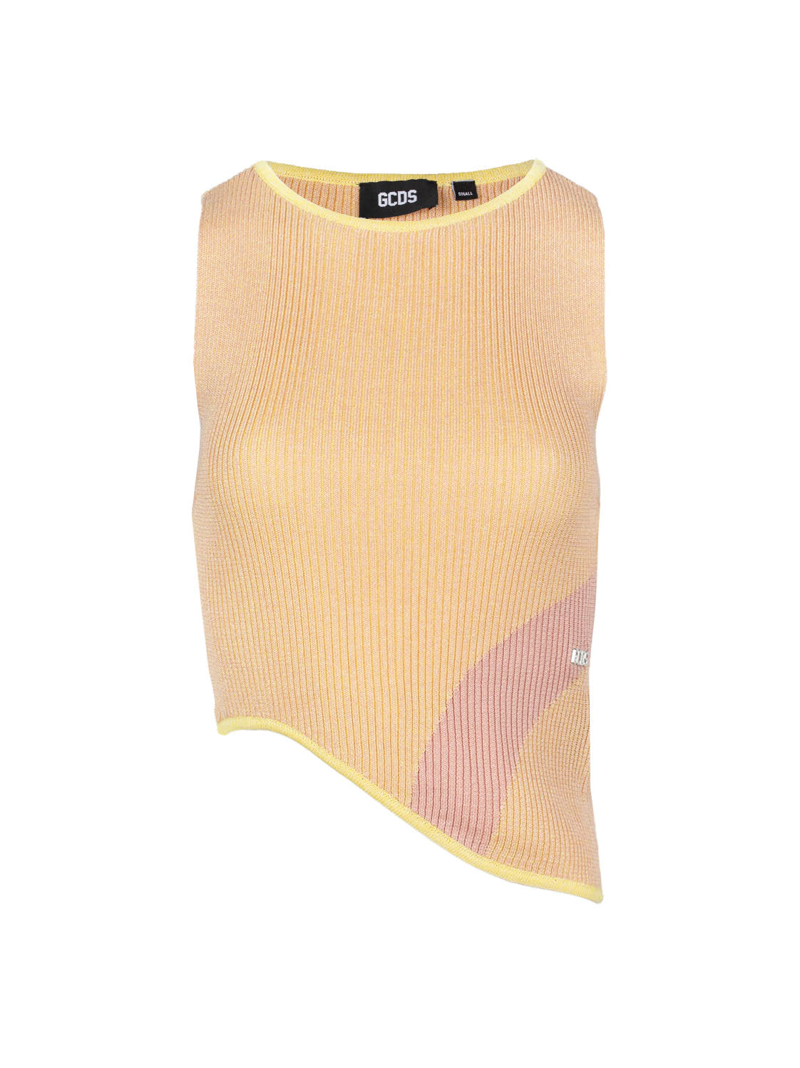 GCDS COMMA ASYMMETRIC RIBBED TOP