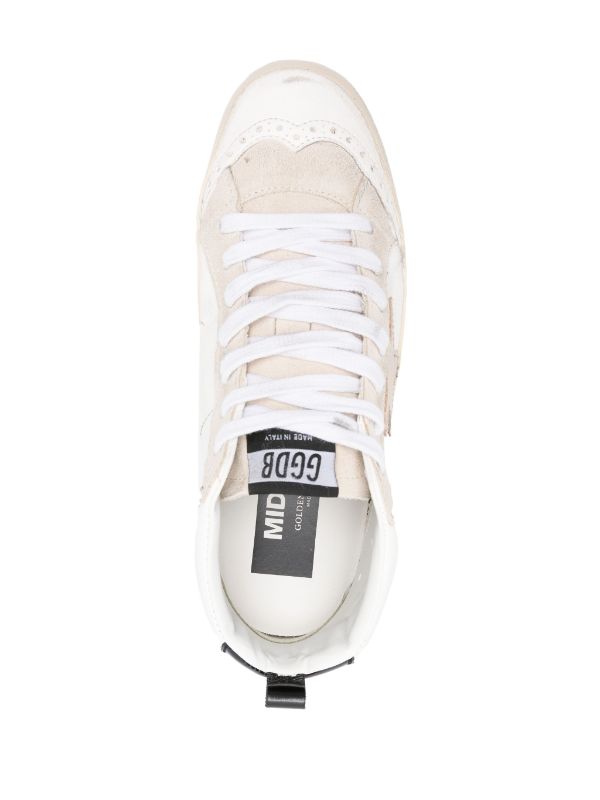 GOLDEN GOOSE MID STAR LEATHER SNEAKERS