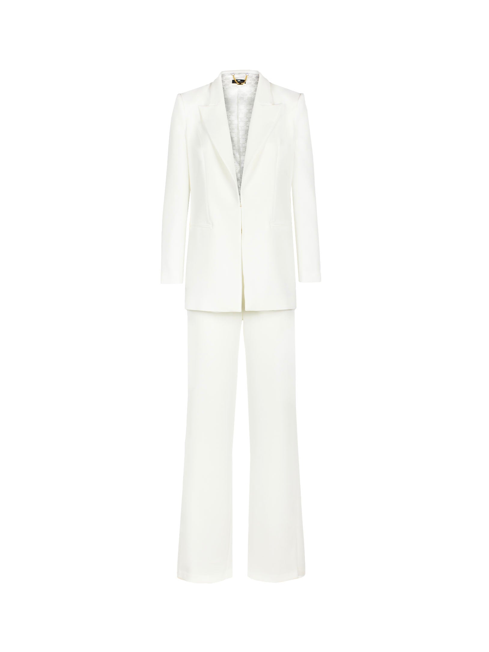 ELISABETTA FRANCHI CREPE-TEXTURED SUIT