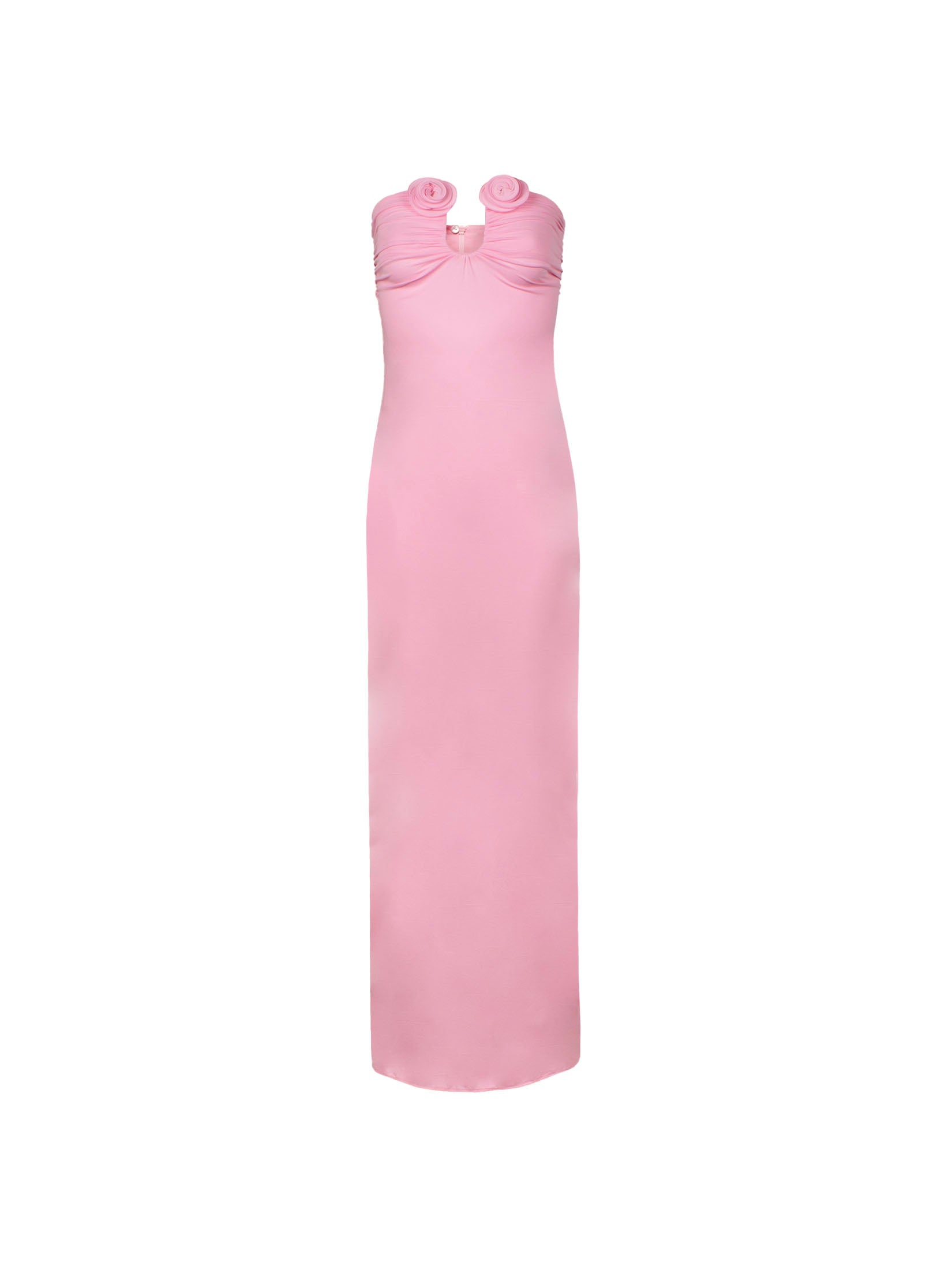 MAGDA BUTRYM FLORAL-APPLIQUÉ STRAPLESS MAXI DRESS